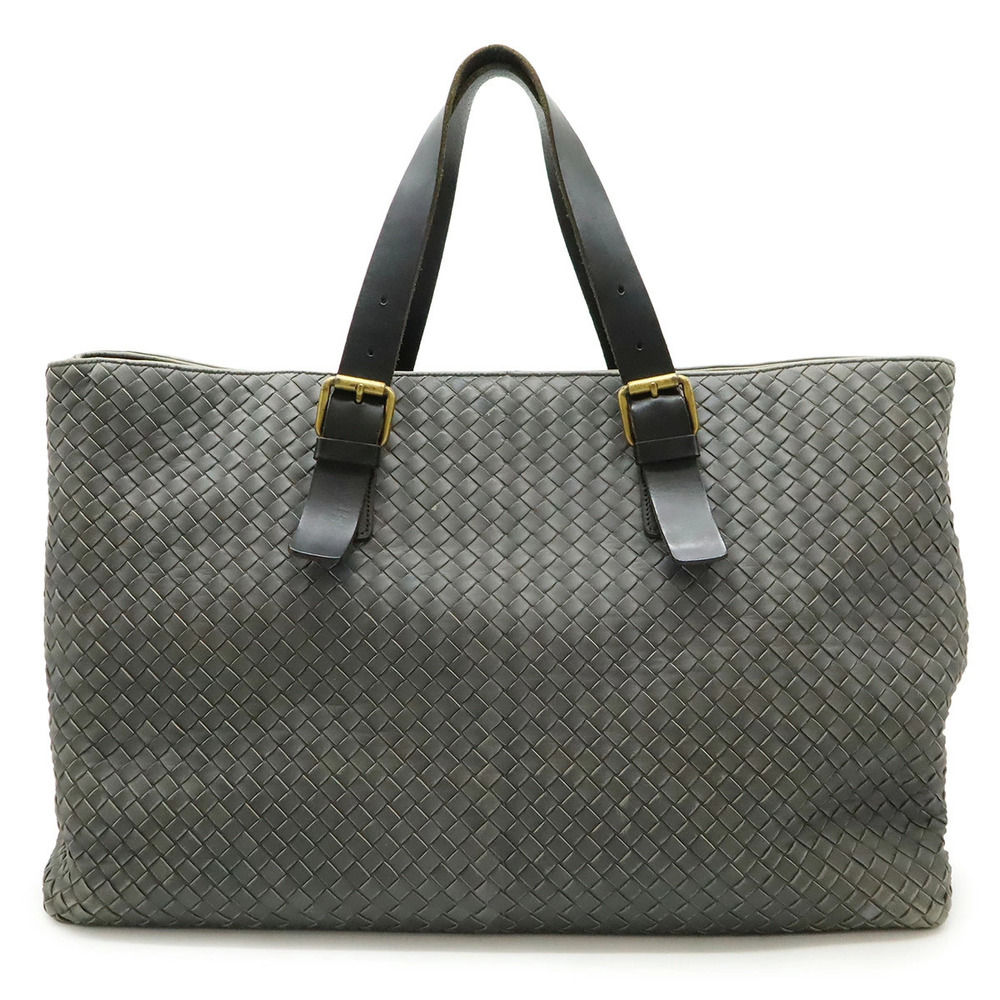 BOTTEGA VENETA Intrecciato Tote Bag Leather Gray